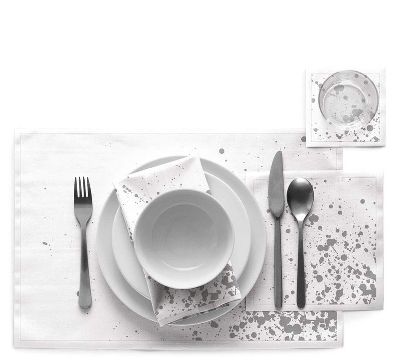 MY DRAP Formal Designer Collection Luncheon Napkins (12 Napkins, Silver Splash) - Image 2